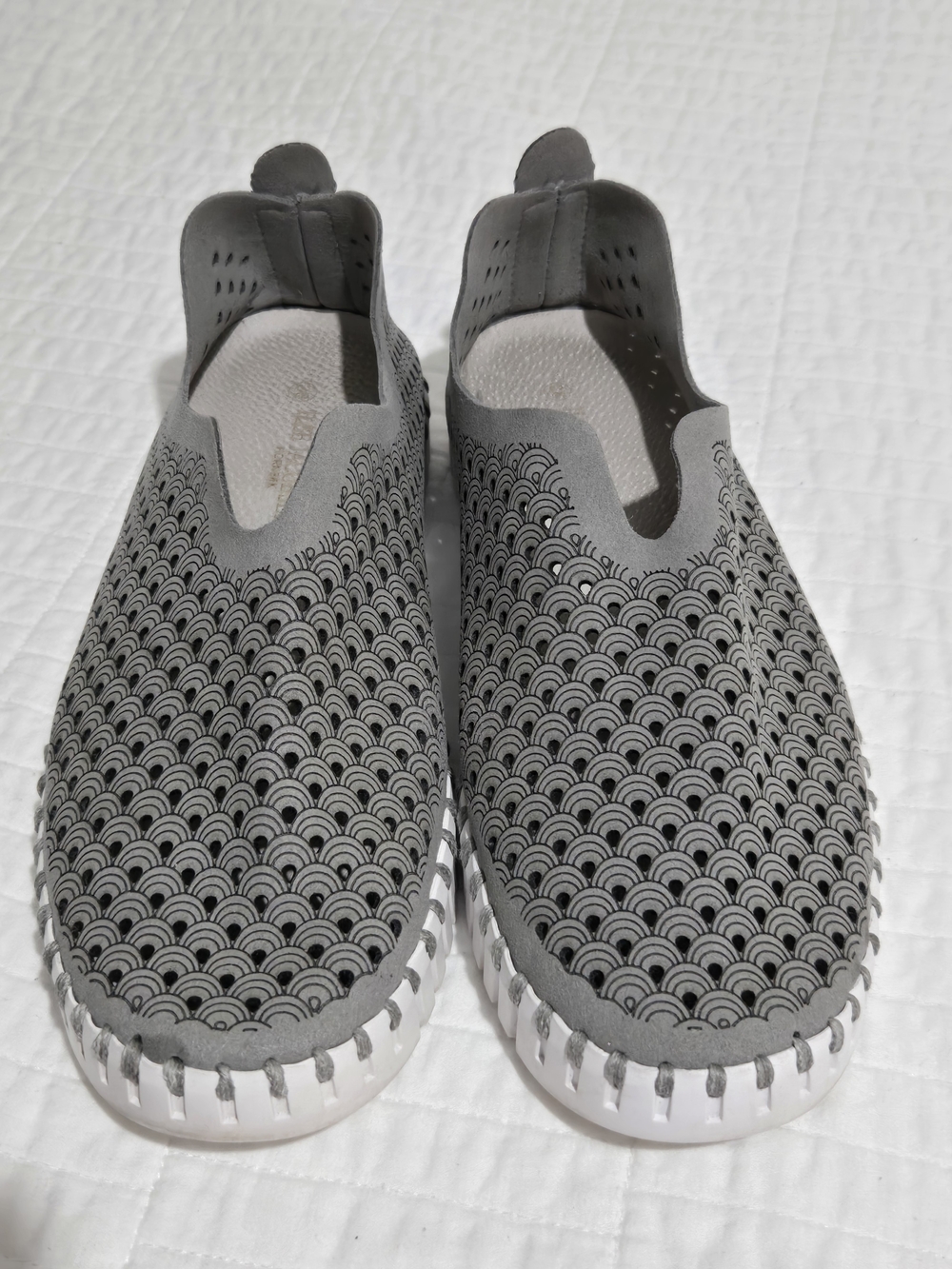 Ilse Jacobsen Grey Perforated Slip-On Sneakers